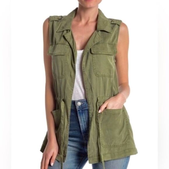 🤎 sanctuary 🤎 by Anthropologie utility military style green vest L large - Picture 2 of 11